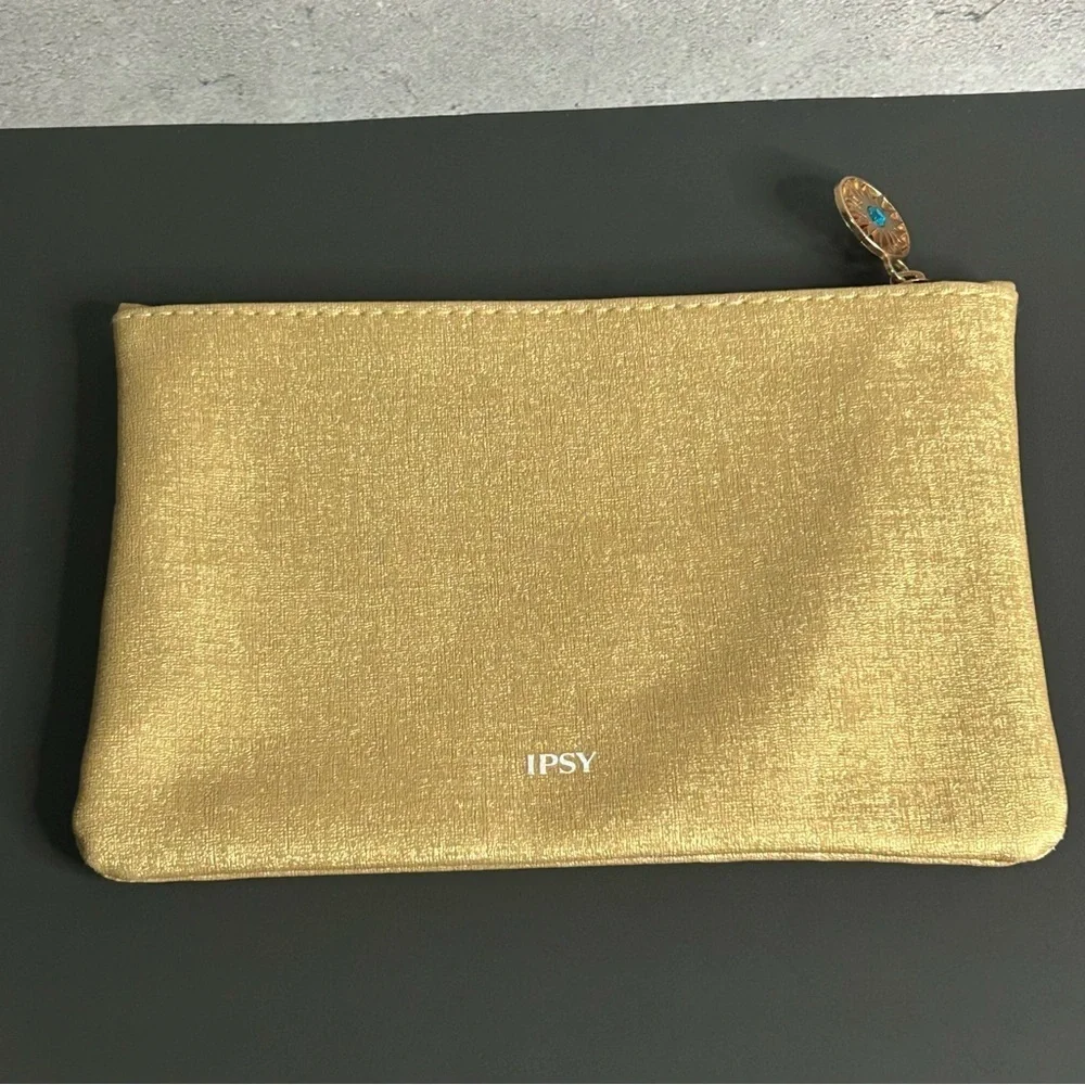 Ipsy Stay Golden Gold Cosmetic Bag